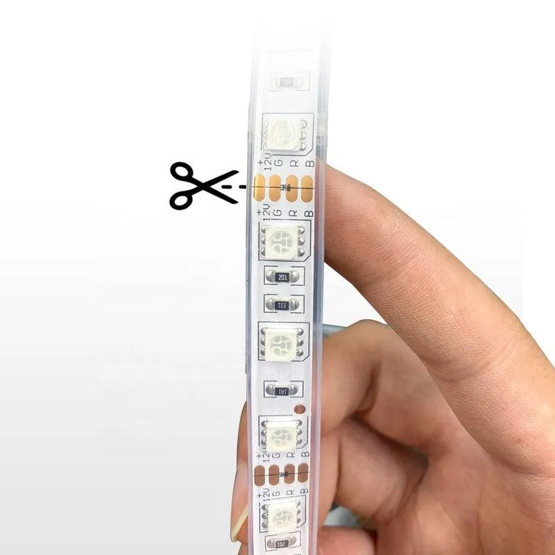 RGB LED Strip with WiFi Controller DC 24V 10m One Length 5050 IP65 Waterproof 60LED/m Full Kit
