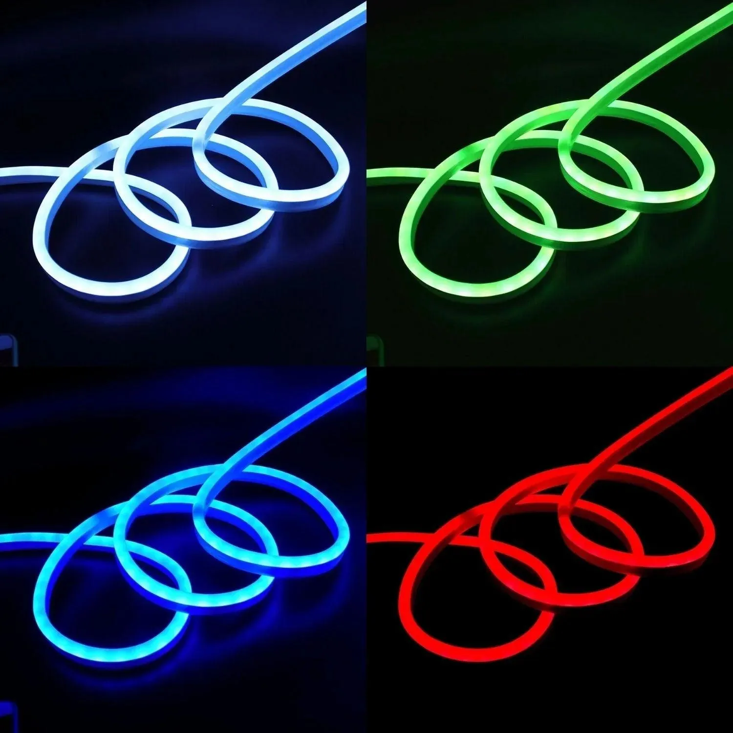 RGB Neon Flex 220V 240V 10x20mm Flat Shape IP65 Dimmable with Remote Kit