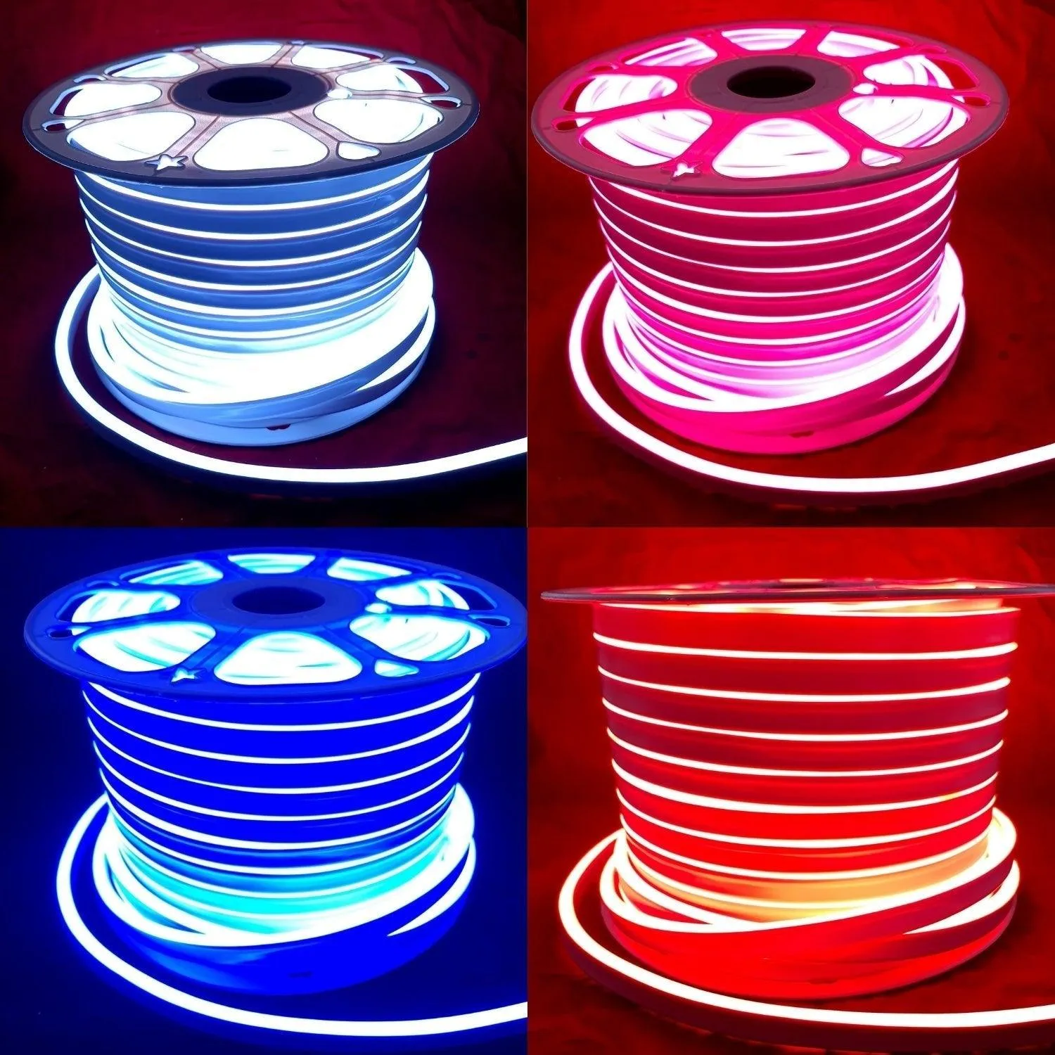 RGB Neon Flex 220V 240V 10x20mm Flat Shape IP65 Dimmable with Remote Kit