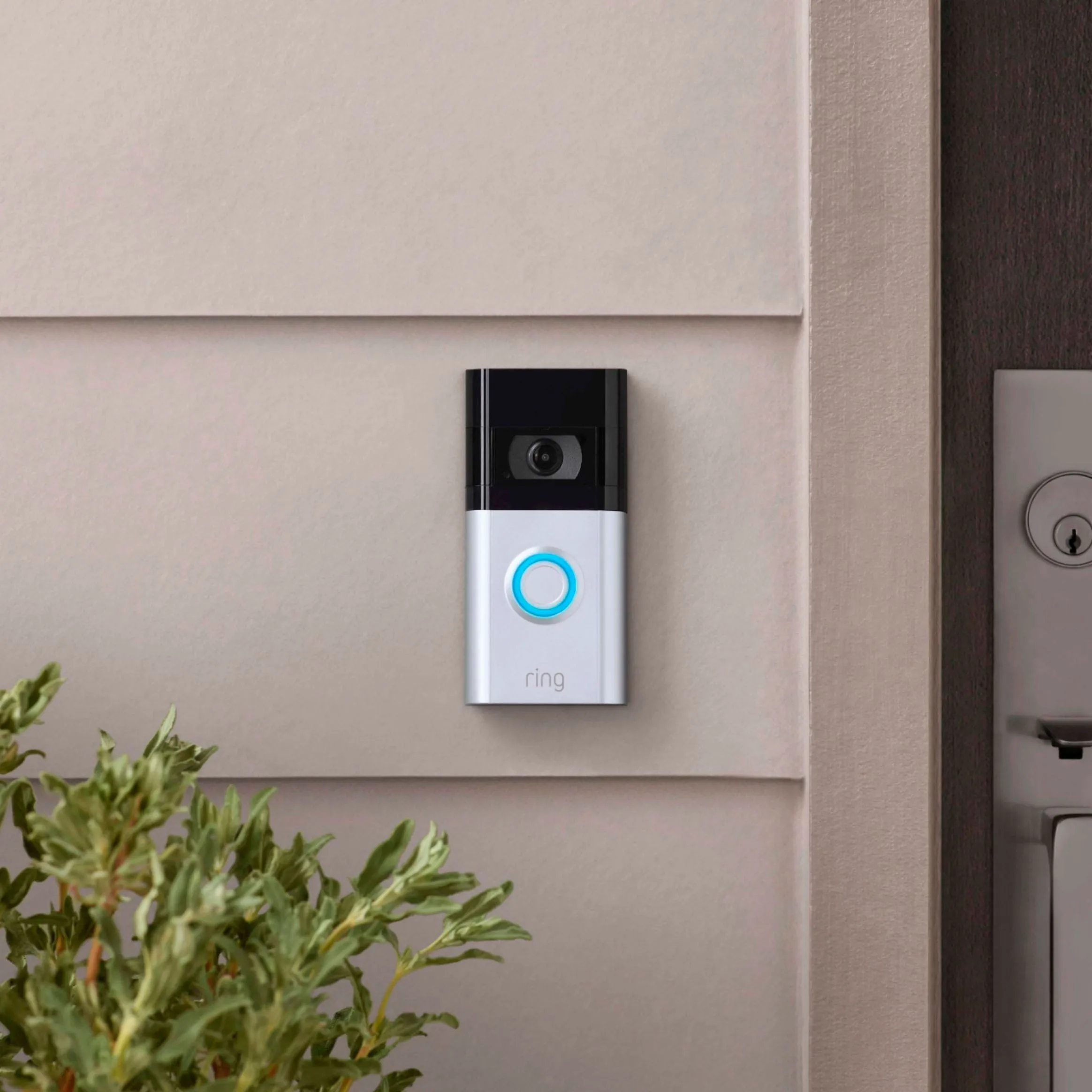 Ring - Video Doorbell 4 - Smart Wi-Fi Video Doorbell - Wired/Battery Operated - Satin Nickel