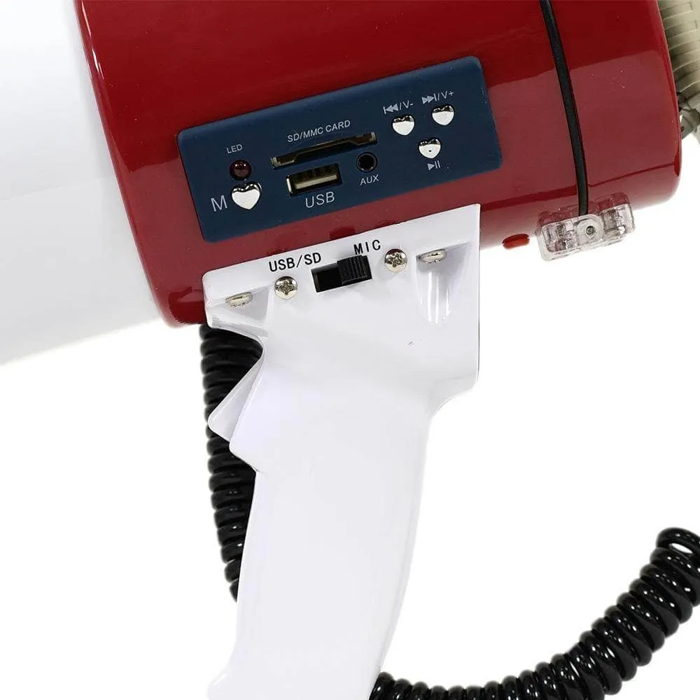 SA-MEGA8 Professional 8" Medium Bell Megaphone Bullhorn with Detachable Microphone with AUX Input and Siren