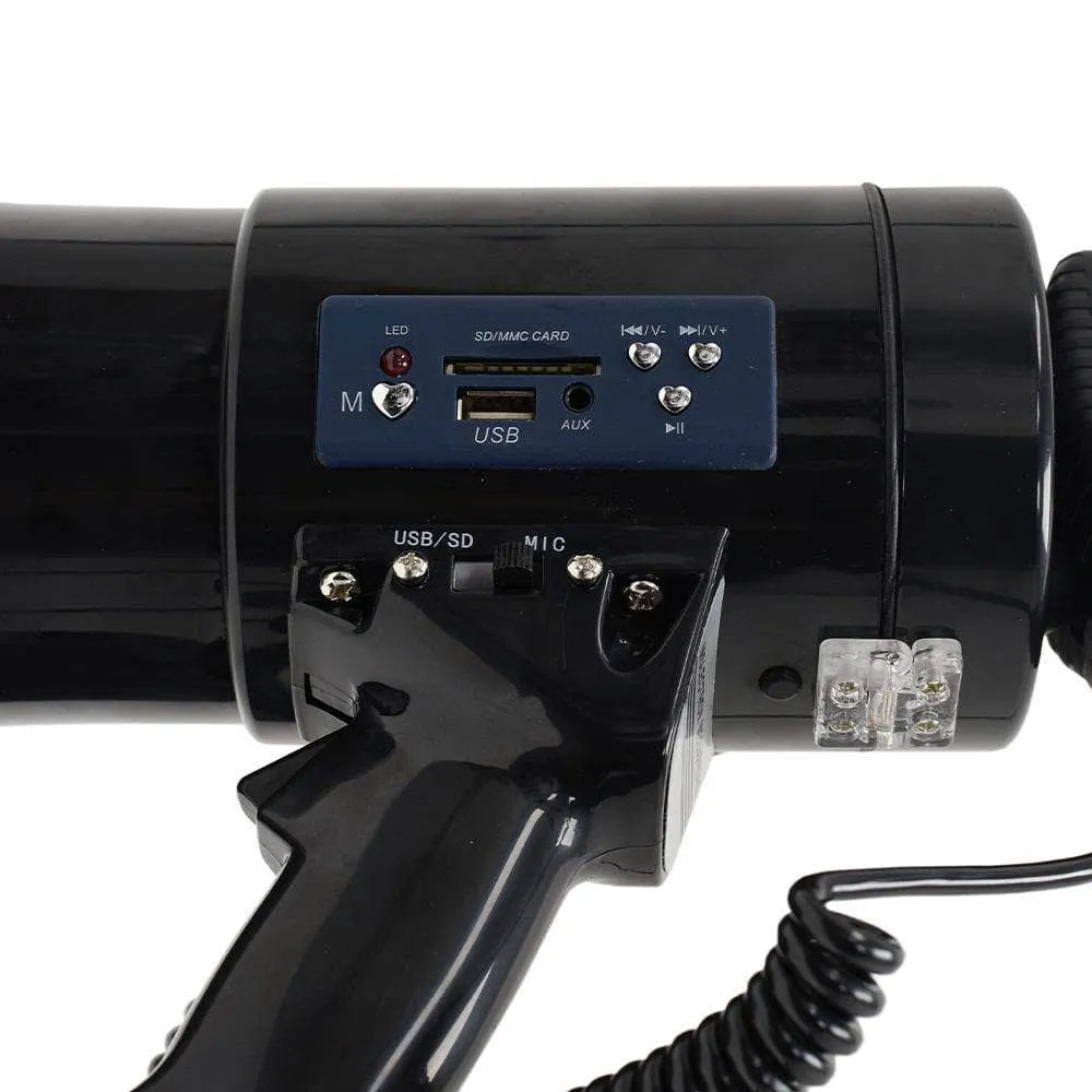 SA-MEGA9 Professional 8.25" Medium Bell Megaphone Bullhorn with Detachable Microphone with Record/Playback and AUX Input
