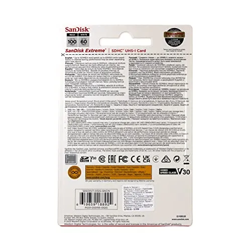 SanDisk 32GB Extreme SDHC UHS-I Memory Card - 90MB/s, C10, U3, V30, 4K UHD, SD Card - SDSDXVE-032G-GNCIN