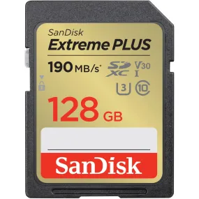 SanDisk Extreme PLUS SDXC 128GB 190MB/s Memory Card [2022]