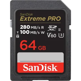 SanDisk Extreme PRO SDXC 64GB 280MB/s UHS-II Memory Card