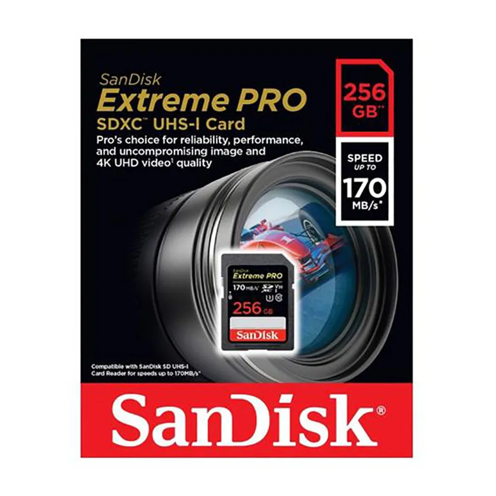 Sandisk SD Card 256GB 170MB/S V30
