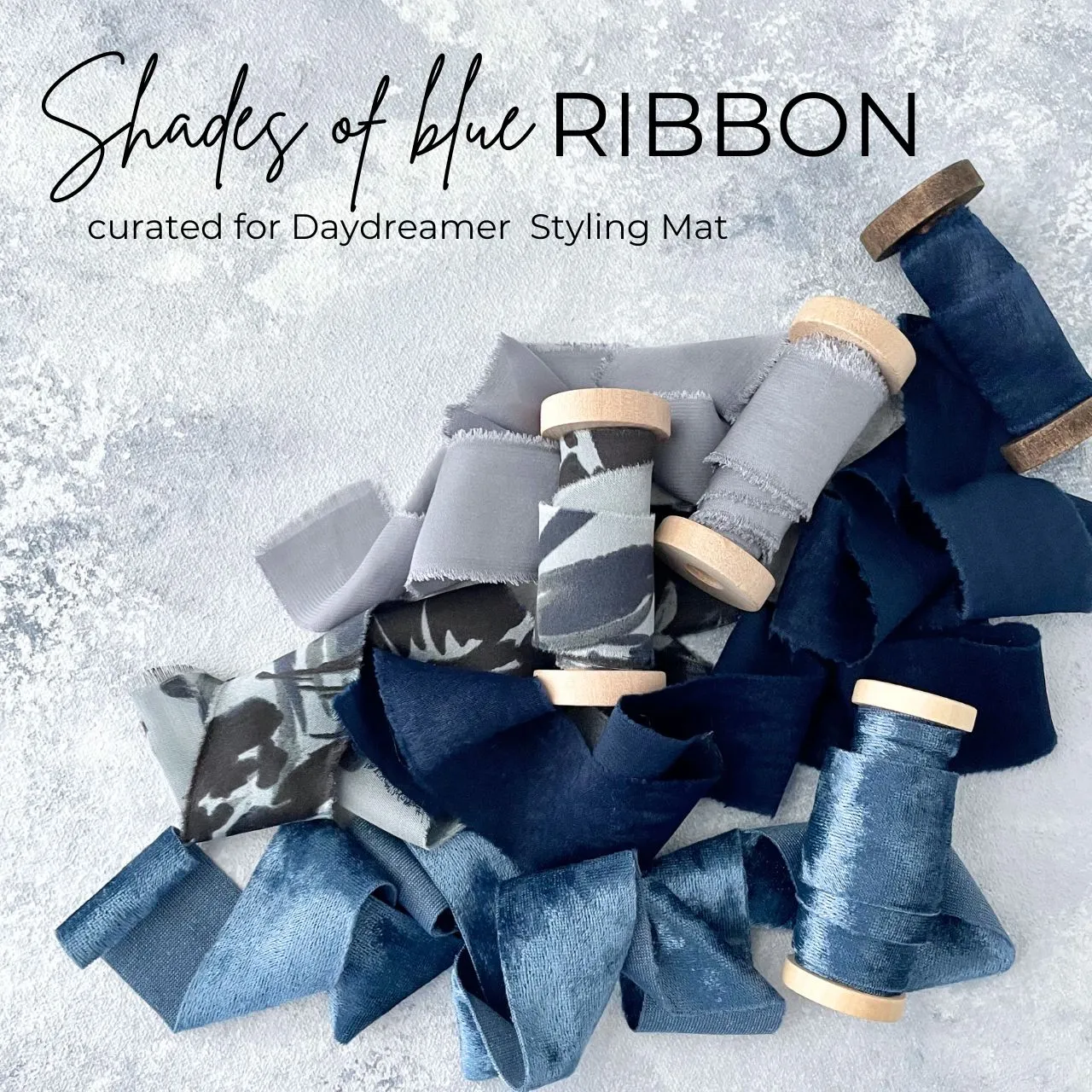Shades of Blue Flat Lay Styling Ribbon