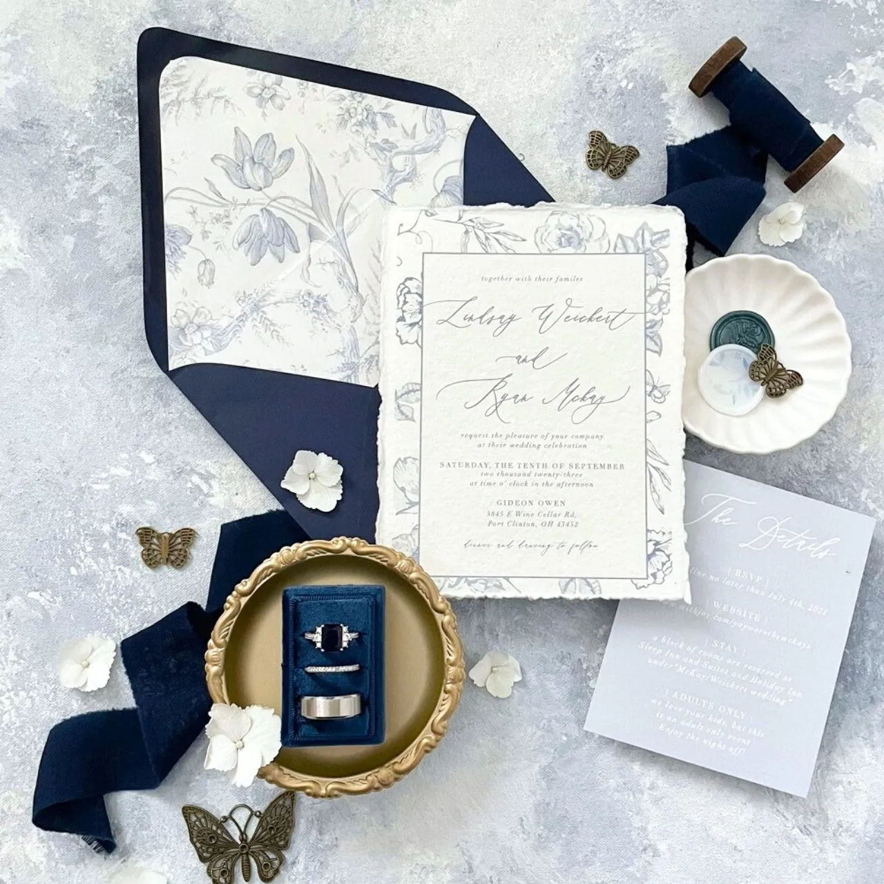 Shades of Blue Flat Lay Styling Ribbon