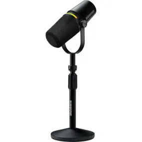 Shure MV7 -K Podcast XLR/USB Microphone Bundle with Gator Desktop Stand (Black)