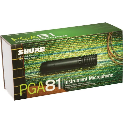 Shure PGA81-LC Cardioid Condenser Instrument Microphone (Less Cable)