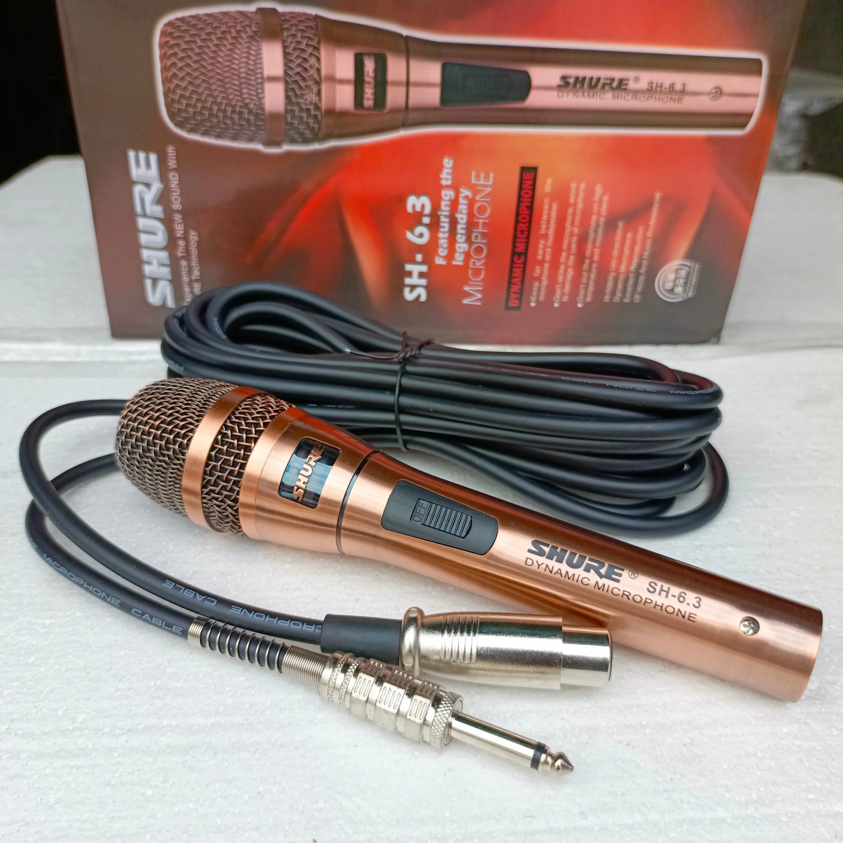 SHURE SH-6.3 Cardioid Dynamic Vocal Microphone - Brand New