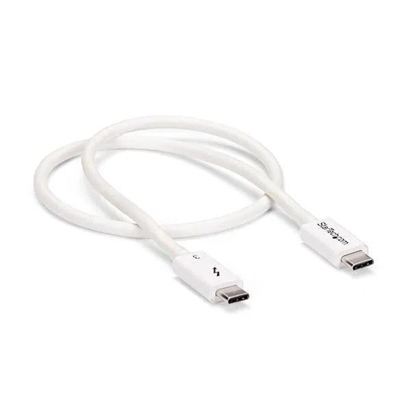 Startech Thunderbolt 3 Cable - 40Gbps - 0.5m - White - Thunderbolt, USB, and DisplayPort Compatible