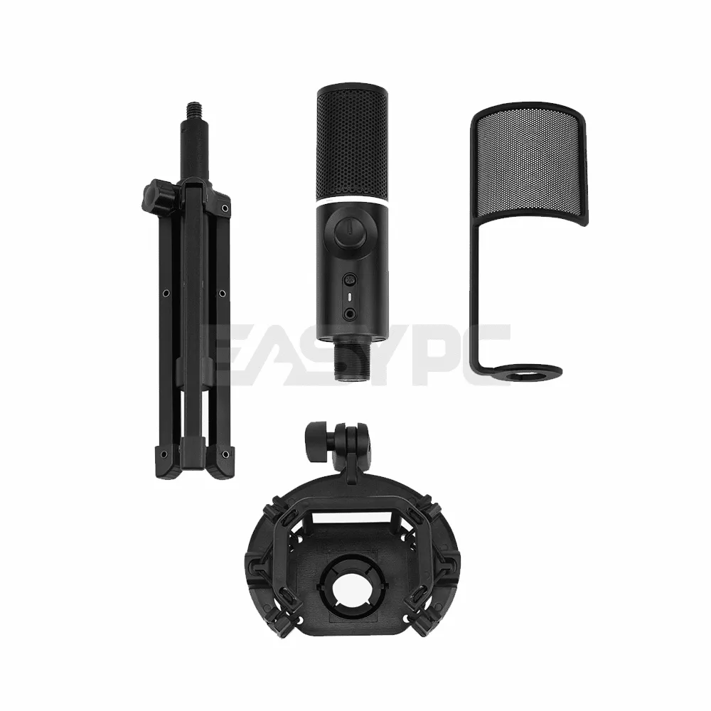 Streamplify (MIC-48-RGB-TP-BK) RGB Microphone with Tripod Black