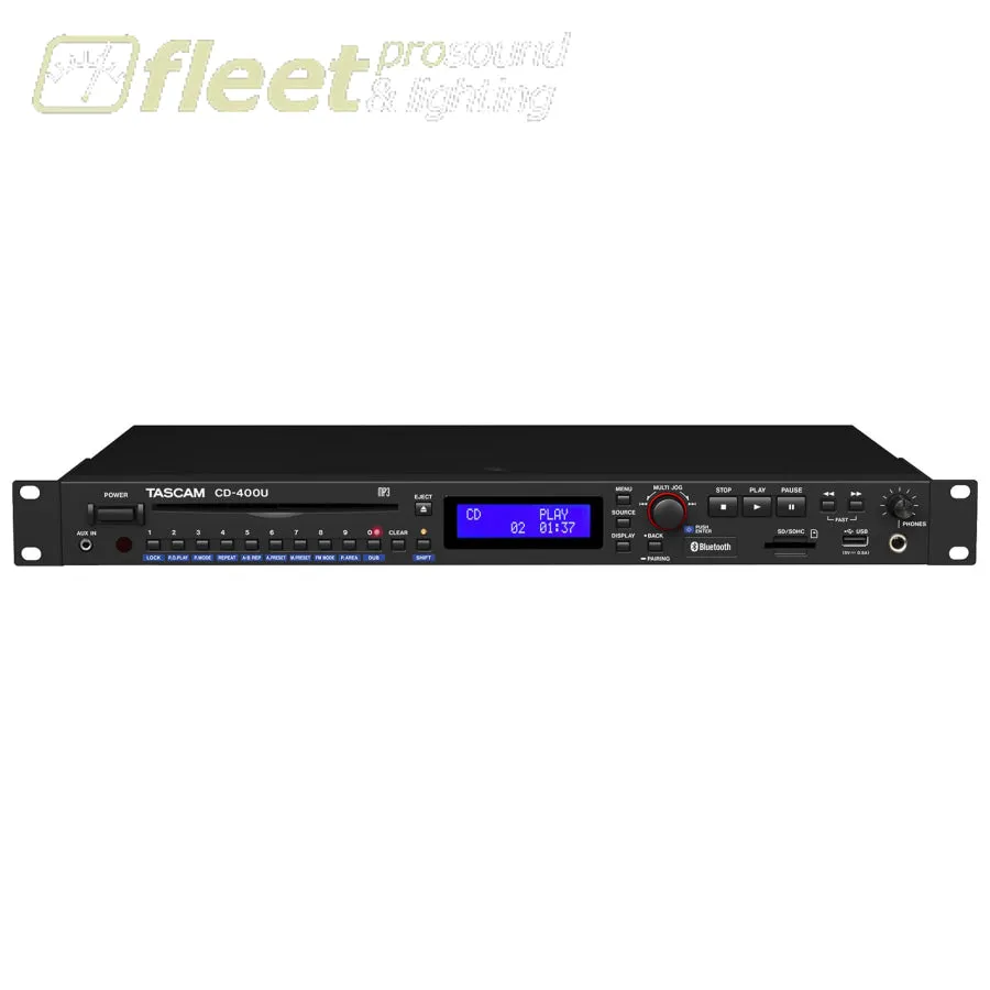 Tascam CD-400U CD/SD/USB Player with Bluetooth® receiver and FM/AM tuner