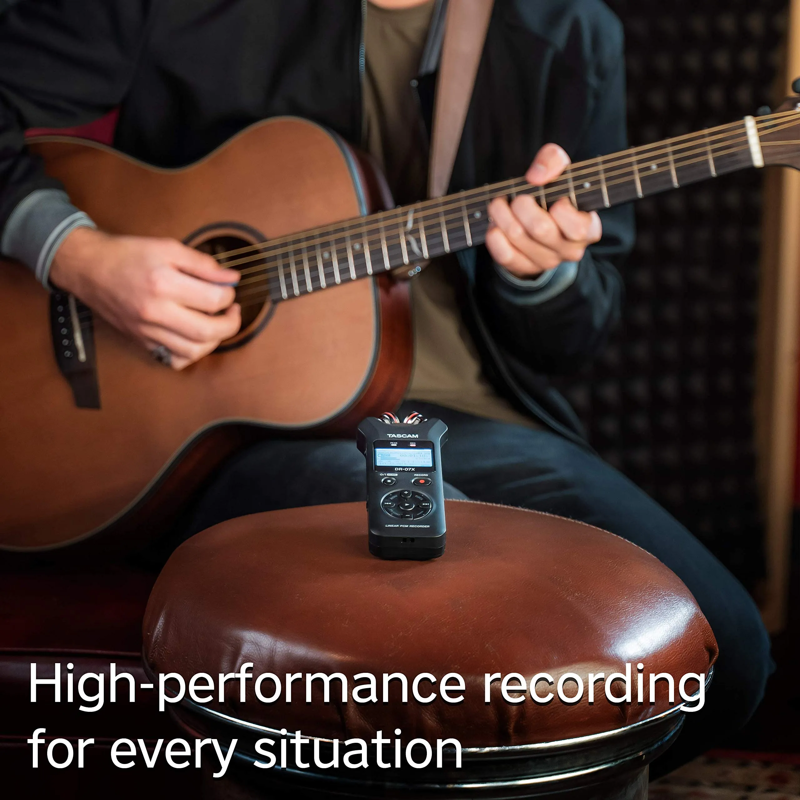 Tascam DR-07X 2-Track Portable Audio Recorder with Onboard Adjustable Stereo Microphone (DR-07X)