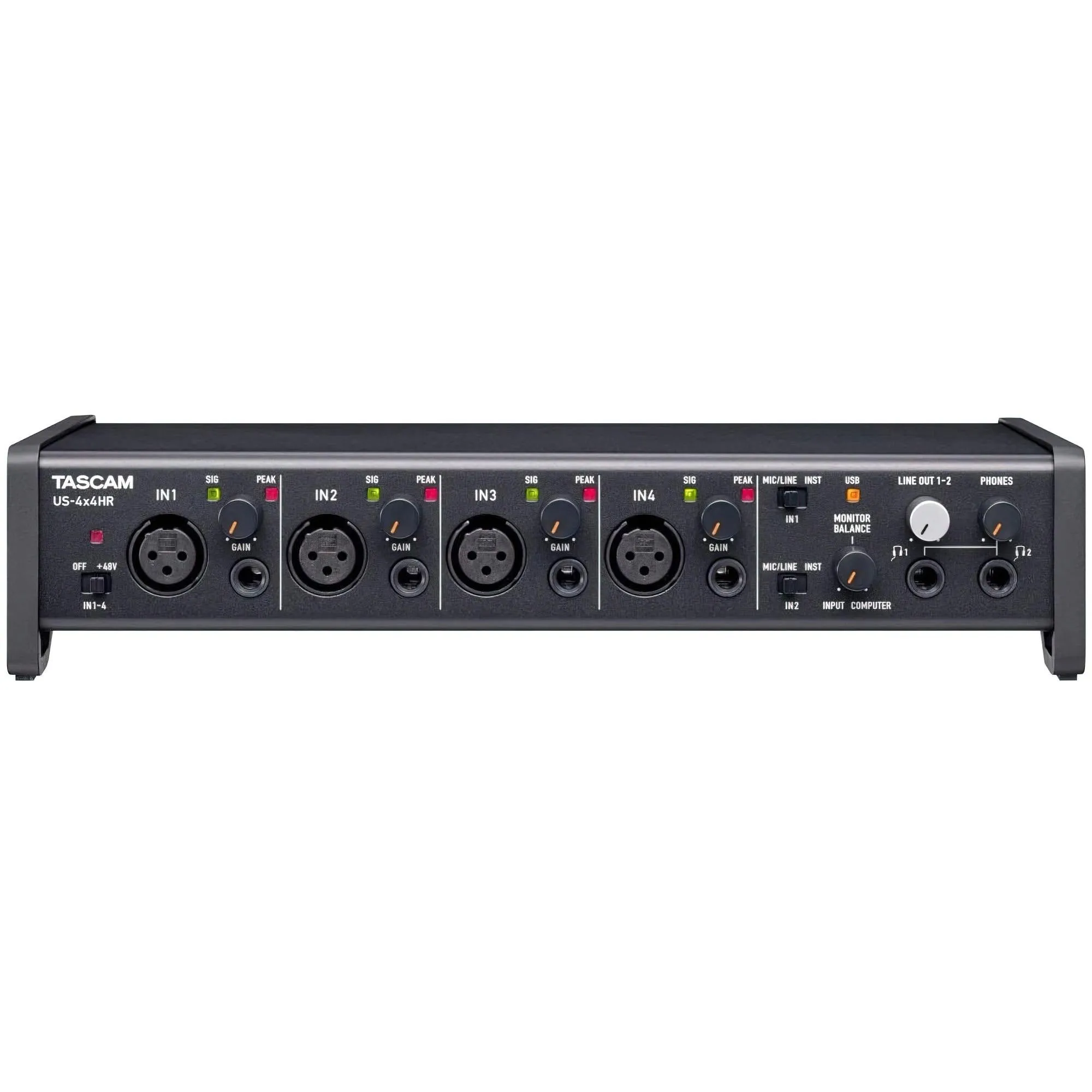 Tascam US-4x4HR 4 Mic 4IN/4OUT High Resolution Versatile USB Audio Interface