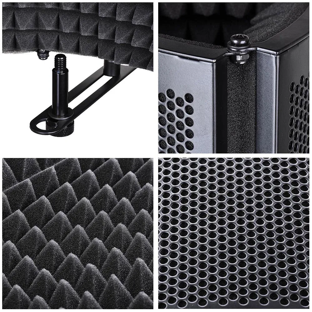 TheLAShop 3-Fold Studio Microphone Isolator Foam Panel Vocal Absorber