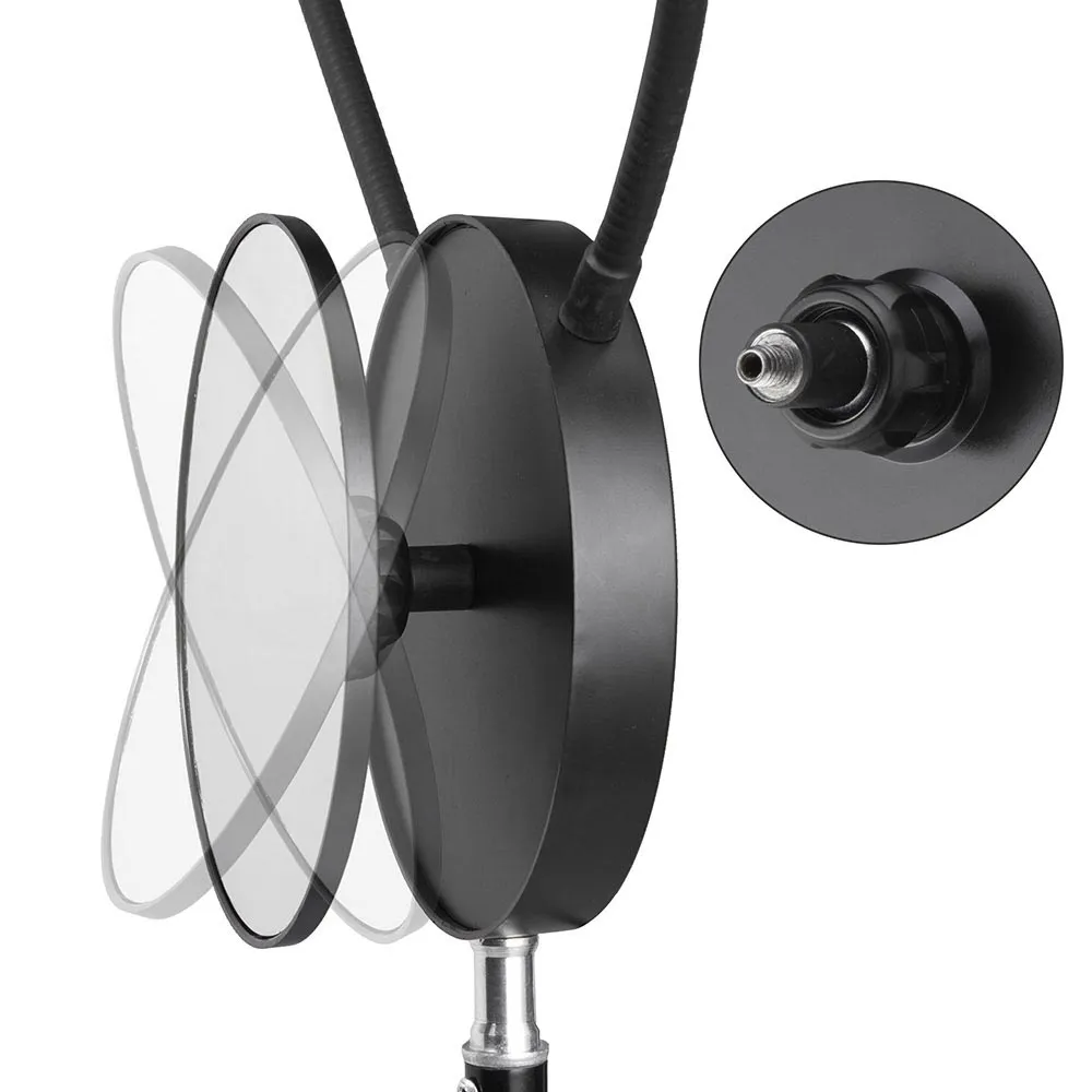 TheLAShop 7" Selfie Ring Light with Stand Mirror Remote RGB & Dimmable