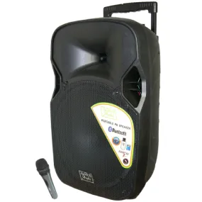 TOPTECH TTA-112B 12" Bluetooth Speaker with Wireless Mic and Adjustable Sound Control