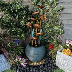 Tranquility Zinc Flower & Bowl Water Feature