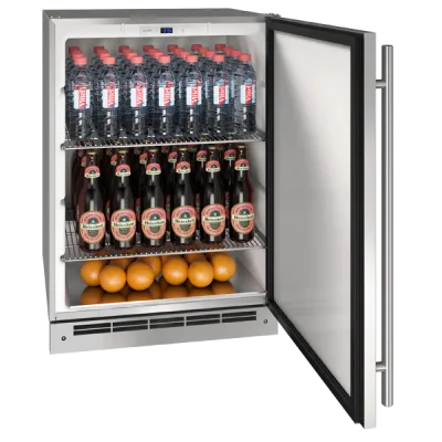U-Line Outdoor Solid Keg/Ref 24" Reversible Hinge Stainless Solid 115v