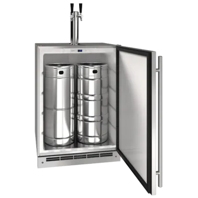 U-Line Outdoor Solid Keg/Ref 24" Reversible Hinge Stainless Solid 115v