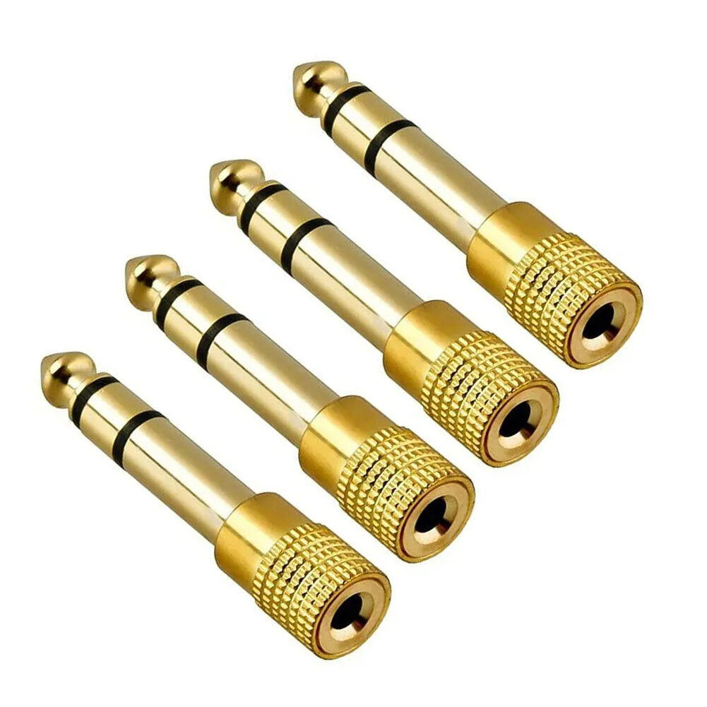 US 10-20 Pcs 6.35mm 1/4" Male to 3.5mm 1/8" Female TRS Stereo Audio Adapter