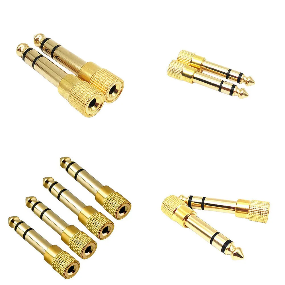 US 10-20 Pcs 6.35mm 1/4" Male to 3.5mm 1/8" Female TRS Stereo Audio Adapter