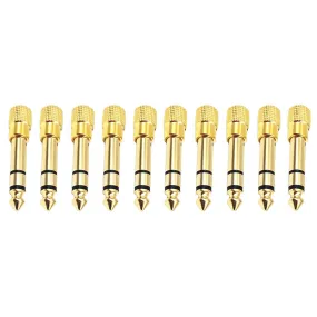 US 10-20 Pcs 6.35mm 1/4" Male to 3.5mm 1/8" Female TRS Stereo Audio Adapter