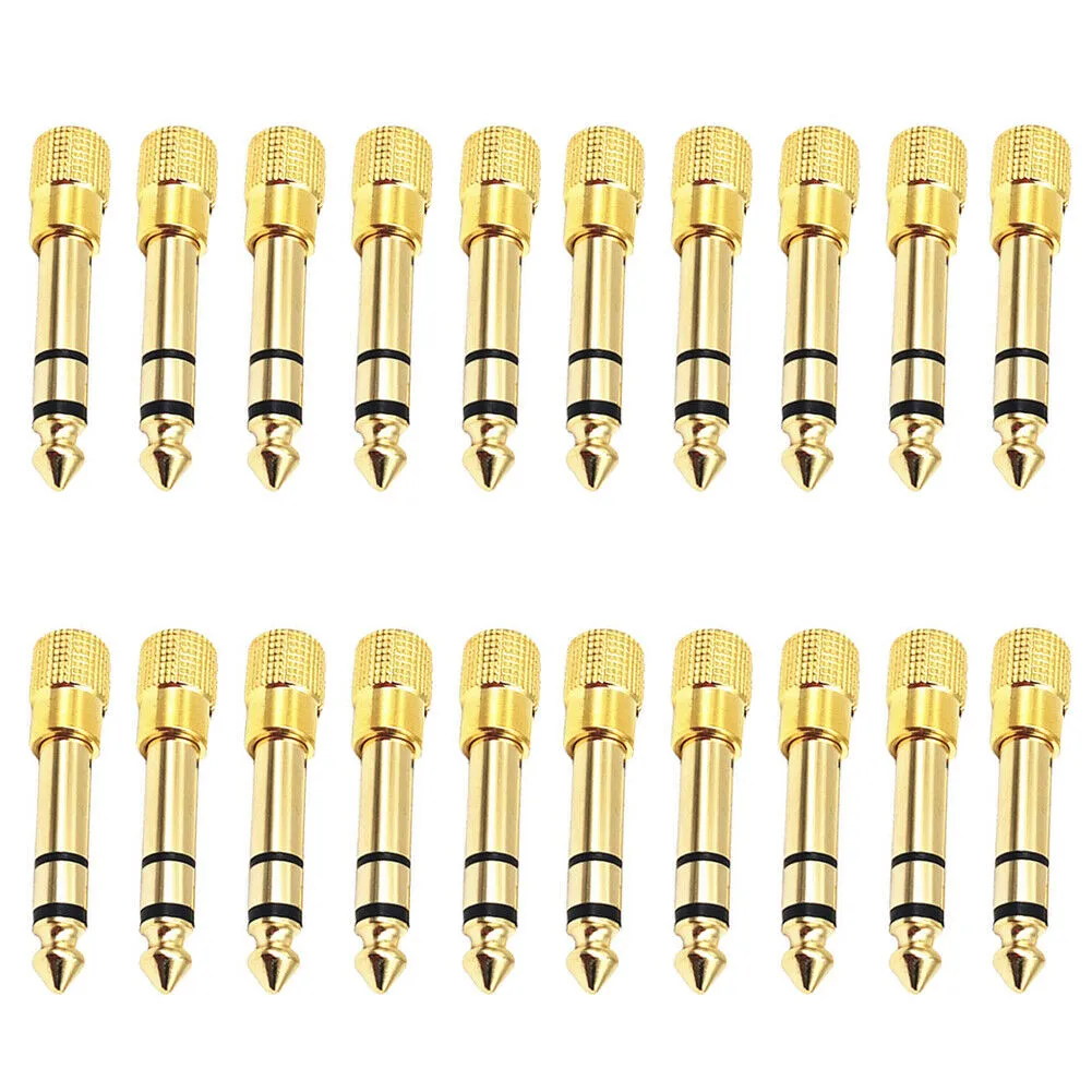 US 10-20 Pcs 6.35mm 1/4" Male to 3.5mm 1/8" Female TRS Stereo Audio Adapter