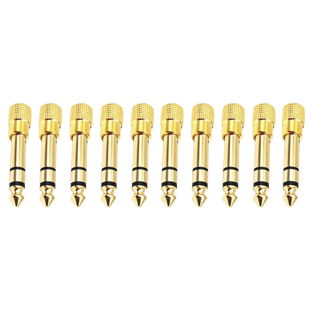 US 10-20 Pcs 6.35mm 1/4" Male to 3.5mm 1/8" Female TRS Stereo Audio Adapter