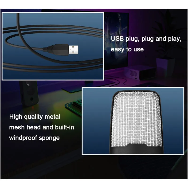 Usb Rgb Gaming Microphone Ea-20