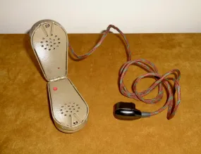 Vintage Czech Tesla Military Spy Set Radio Clamshell Microphone and Speaker
