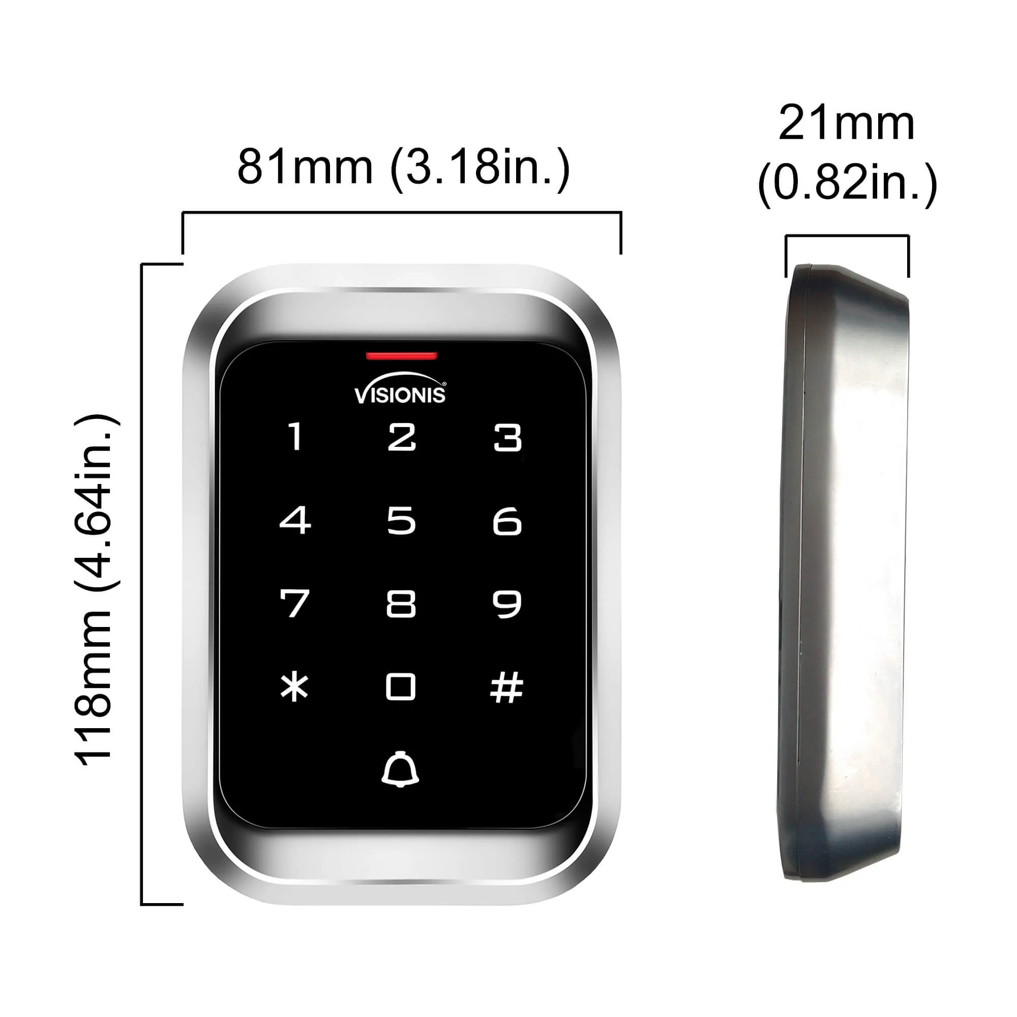 Visionis FPC-5476 One Door Access Control 770lb Electric Strike Fail Safe   Outdoor Weather Proof Keypad / Reader Standalone With Mini Controller   Wiegand 26, No Software, EM Card, Wireless Receiver