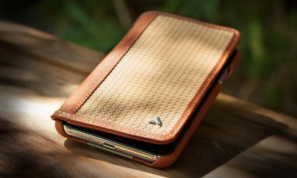 Wallet Wood iPhone Xs Max Leather Case