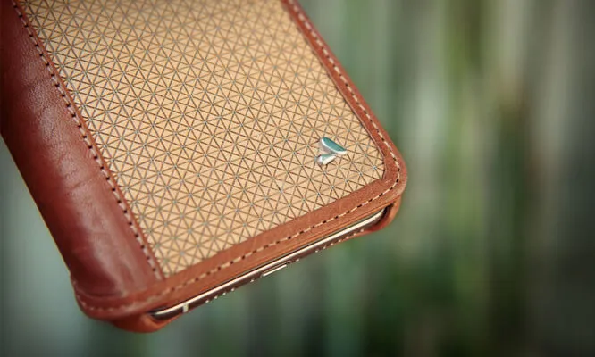 Wallet Wood iPhone Xs Max Leather Case