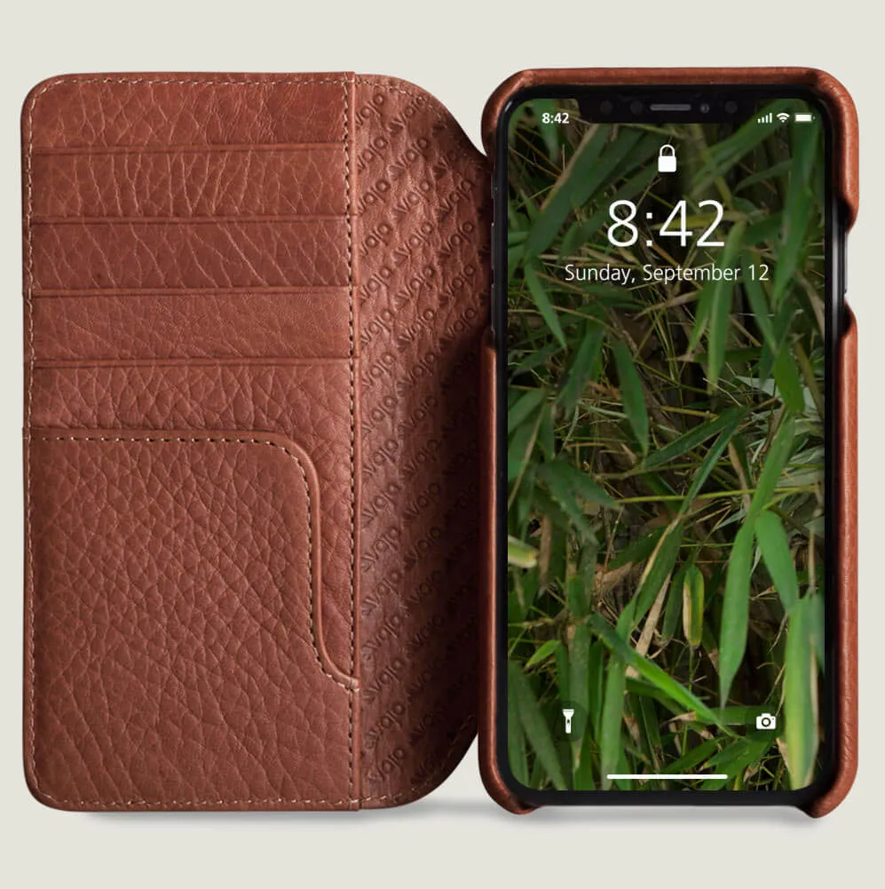 Wallet Wood iPhone Xs Max Leather Case