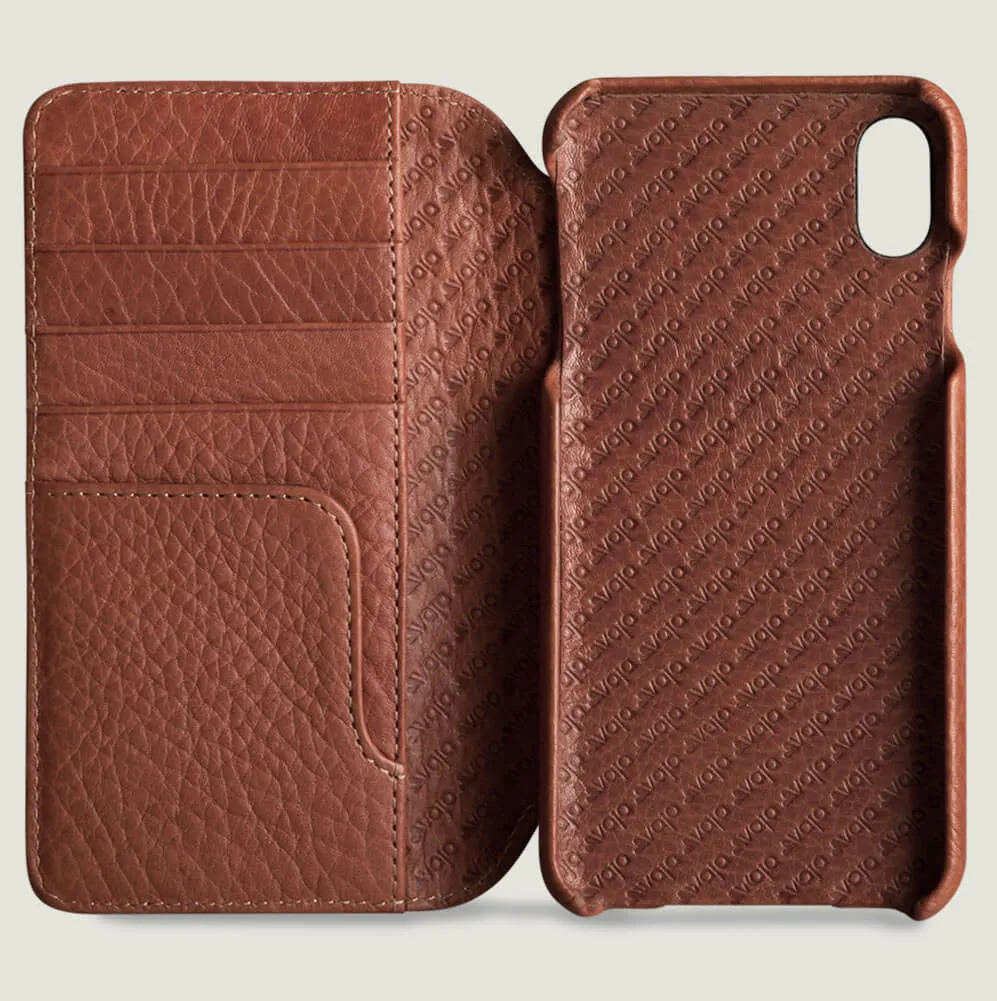 Wallet Wood iPhone Xs Max Leather Case