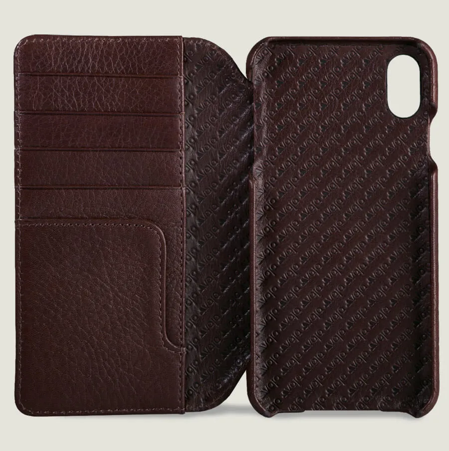 Wallet Wood iPhone Xs Max Leather Case