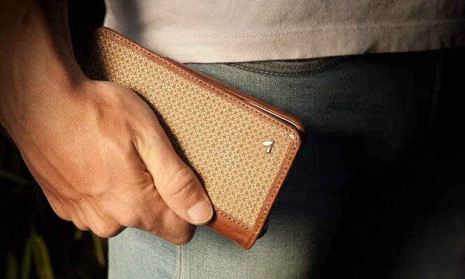 Wallet Wood iPhone Xs Max Leather Case