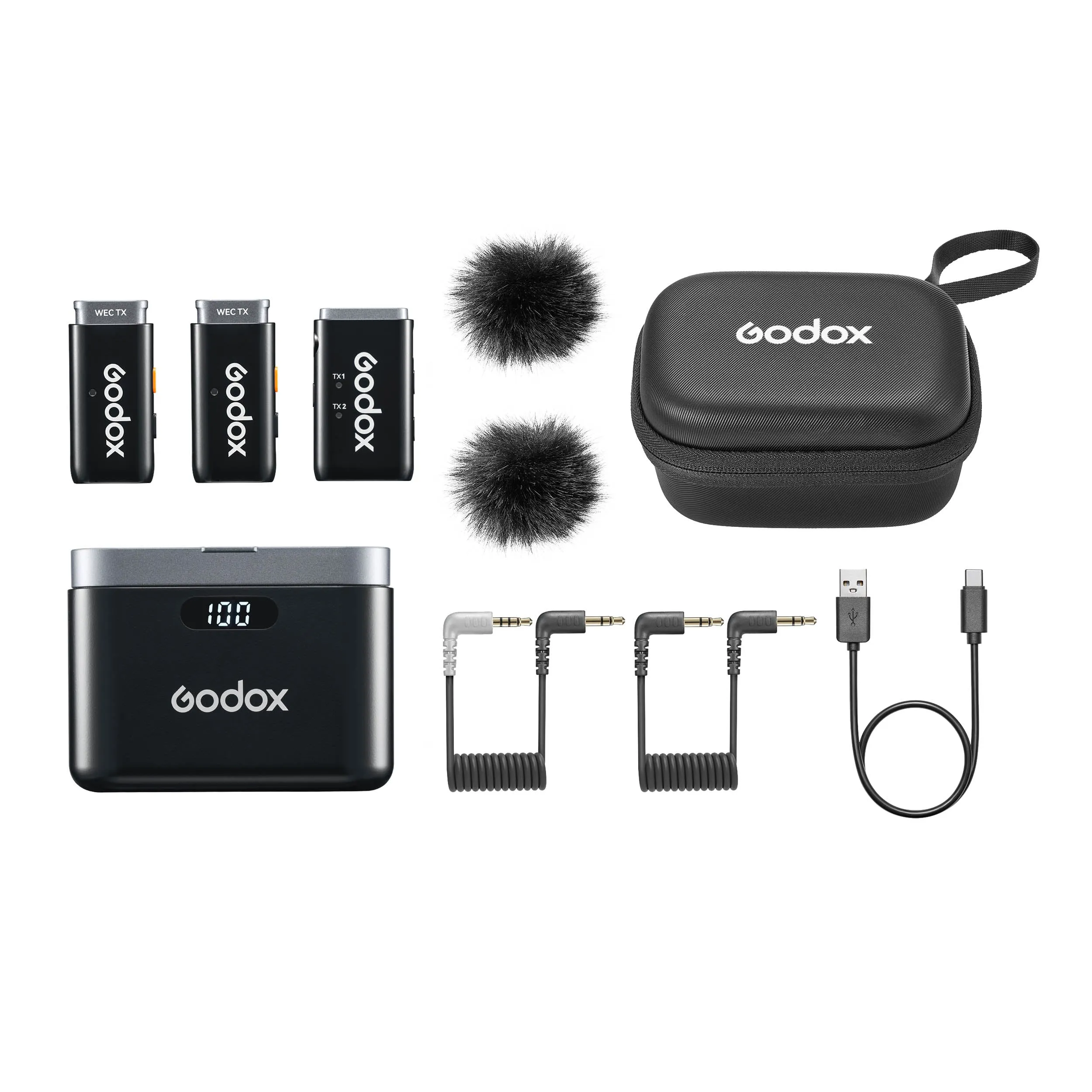WEC Kit 2 2.4GHz Wireless Omnidirectional Lavalier Microphone System