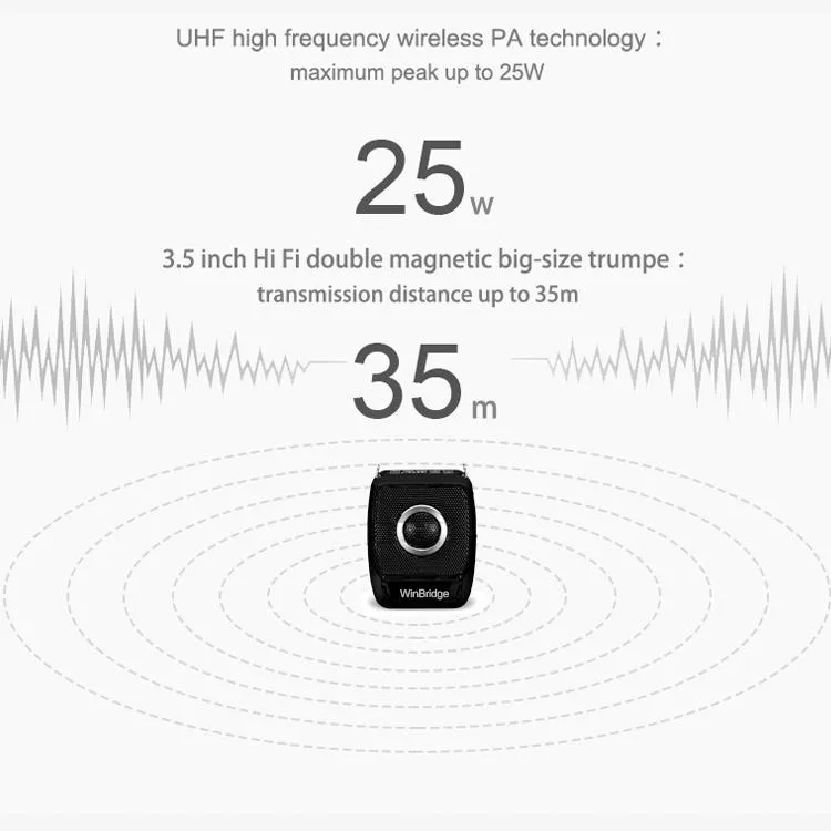 WinBridge S92 Pro Portable PA System with 2 Wireless Microphones Bluetooth
