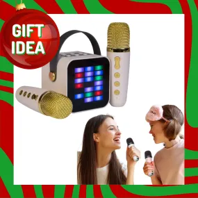 Wireless Karaoke Duo White and Gold