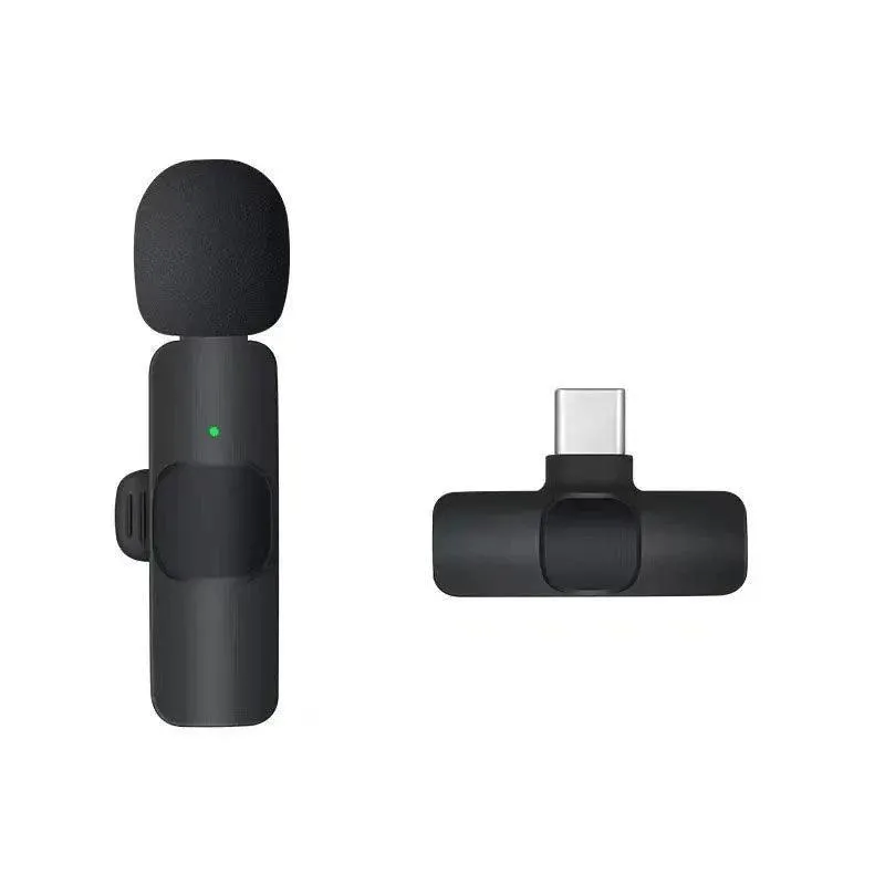 Wireless Lavalier Microphone, Ultra-Low Latency, Noise Reduction, 360° Pickup, Plug-and-Play, 65ft Range, Ideal for Vlogs and Broadcasts