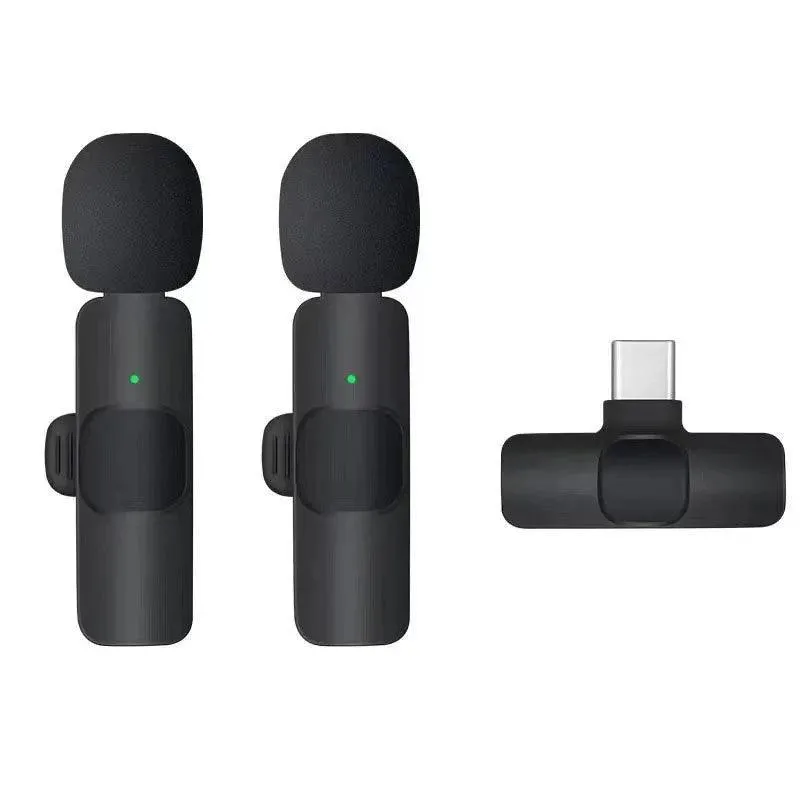 Wireless Lavalier Microphone, Ultra-Low Latency, Noise Reduction, 360° Pickup, Plug-and-Play, 65ft Range, Ideal for Vlogs and Broadcasts