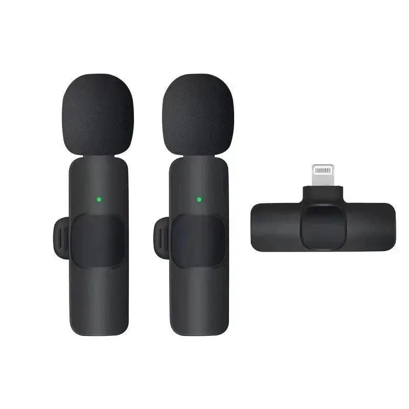 Wireless Lavalier Microphone, Ultra-Low Latency, Noise Reduction, 360° Pickup, Plug-and-Play, 65ft Range, Ideal for Vlogs and Broadcasts