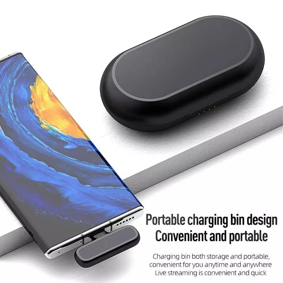 Wireless Lavalier Microphone With Charging Box Case Audio Video Recording Bluetooth Lapel Mic for i-Phone Android Vlog