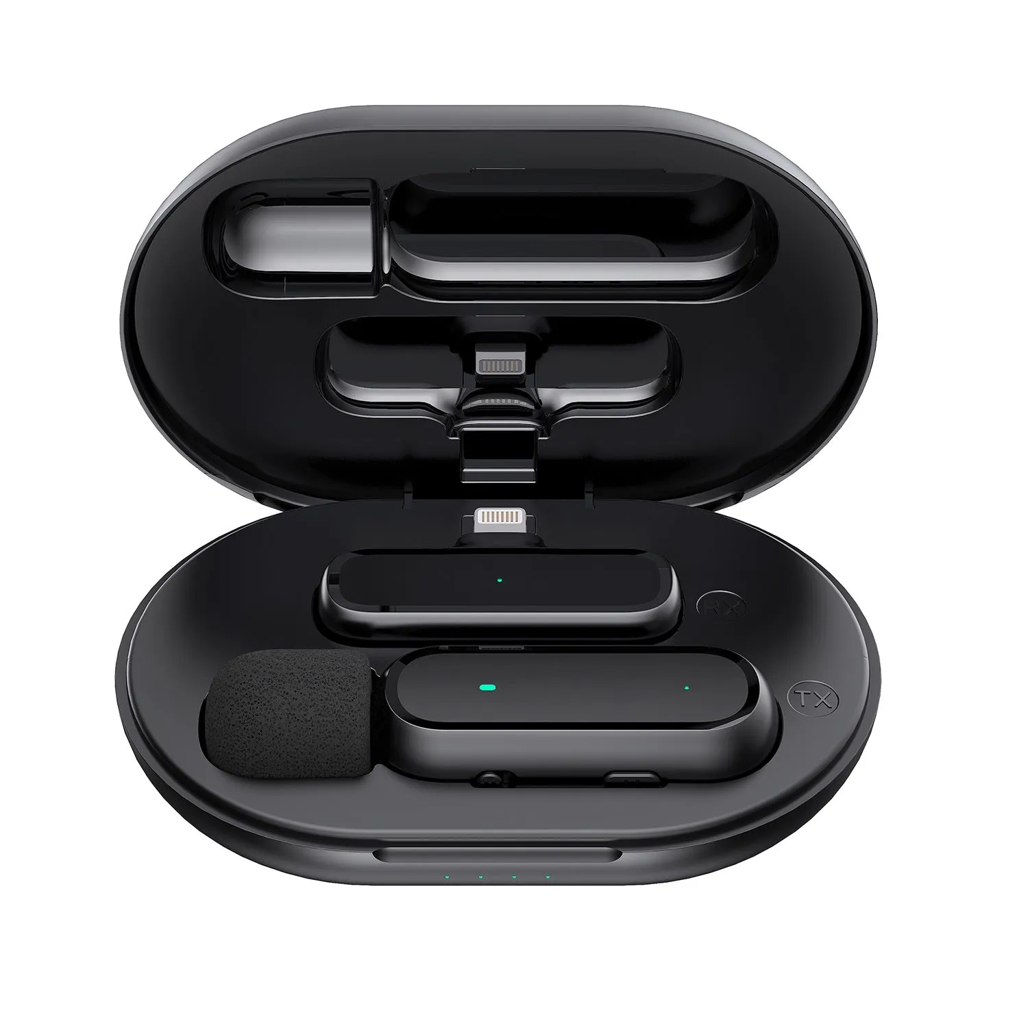 Wireless Lavalier Microphone With Charging Box Case Audio Video Recording Bluetooth Lapel Mic for i-Phone Android Vlog