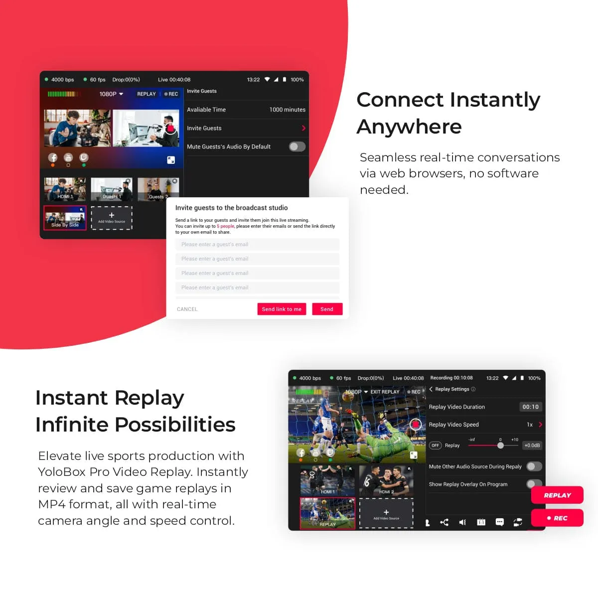 YOLOLIV YoloBox Pro, All-in-one Portable Multi-Cam Live Streaming Studio Encoder Recorder Switcher