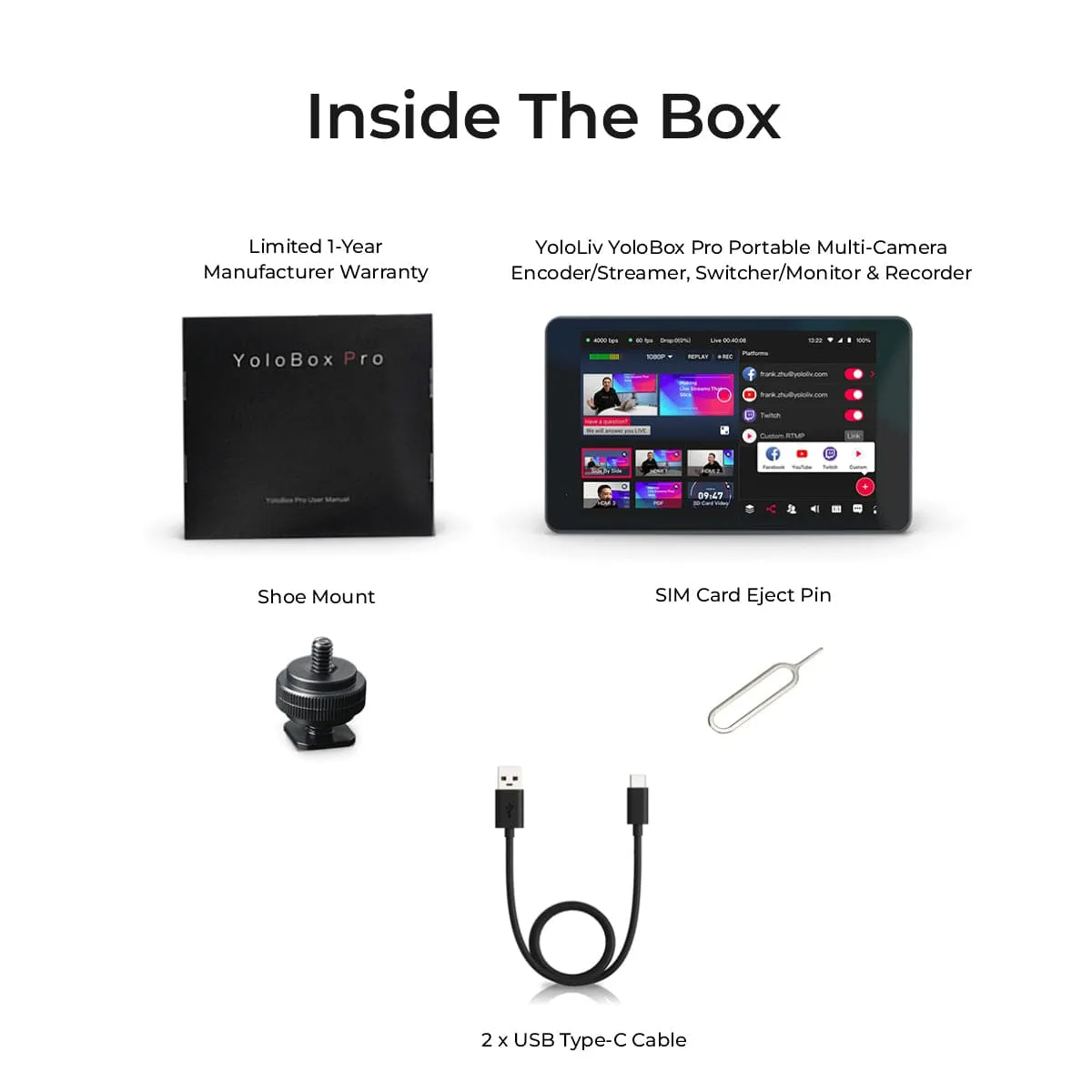 YOLOLIV YoloBox Pro, All-in-one Portable Multi-Cam Live Streaming Studio Encoder Recorder Switcher